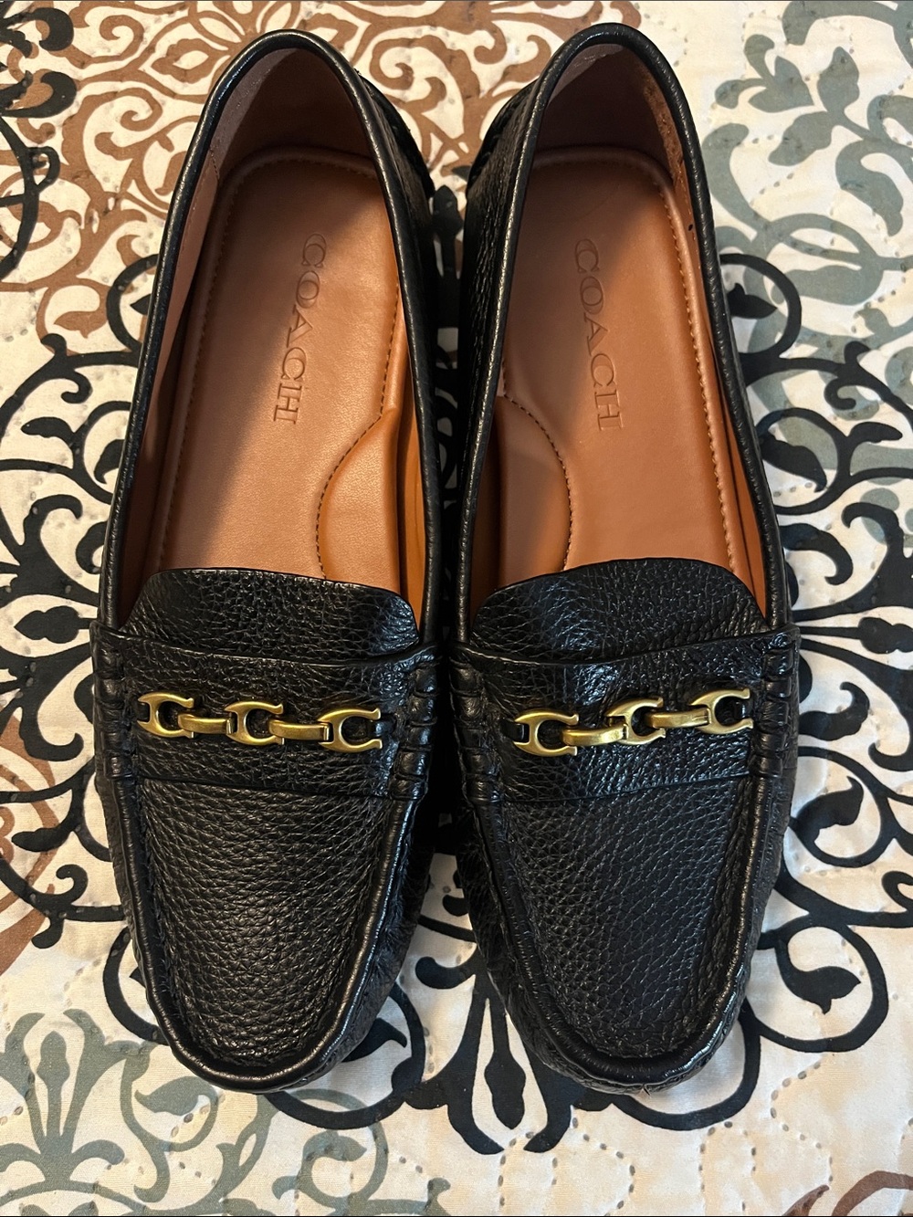 Coach Black Pebble Leather Crosby Driving Loafer - Picture 2 of 7